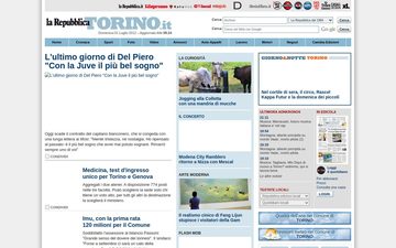 Главная страница torino.repubblica.it в 2012 году